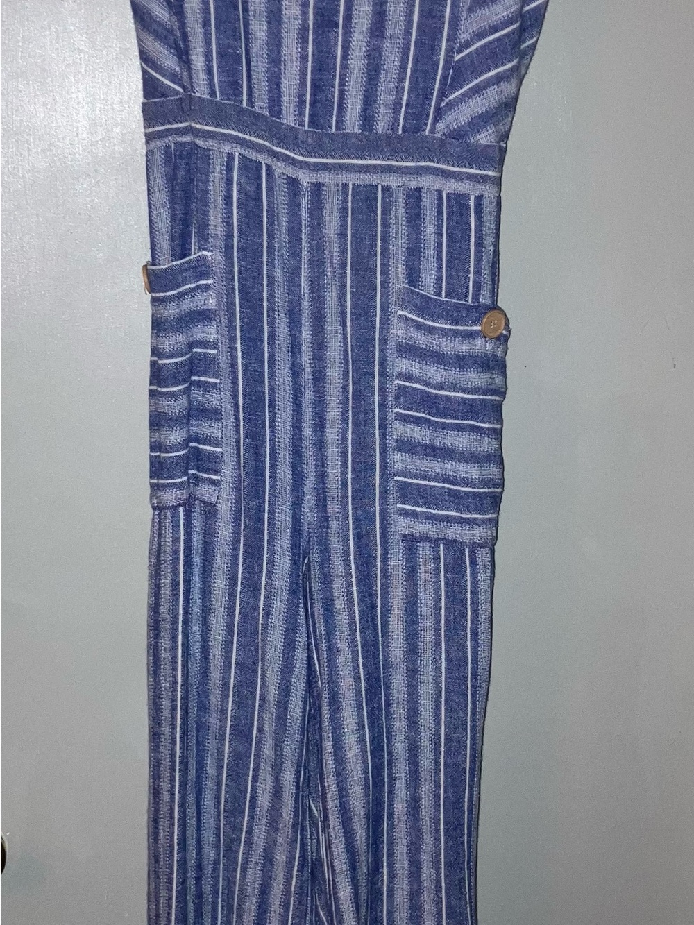 Indigo Rein Navy and White Striped Romper